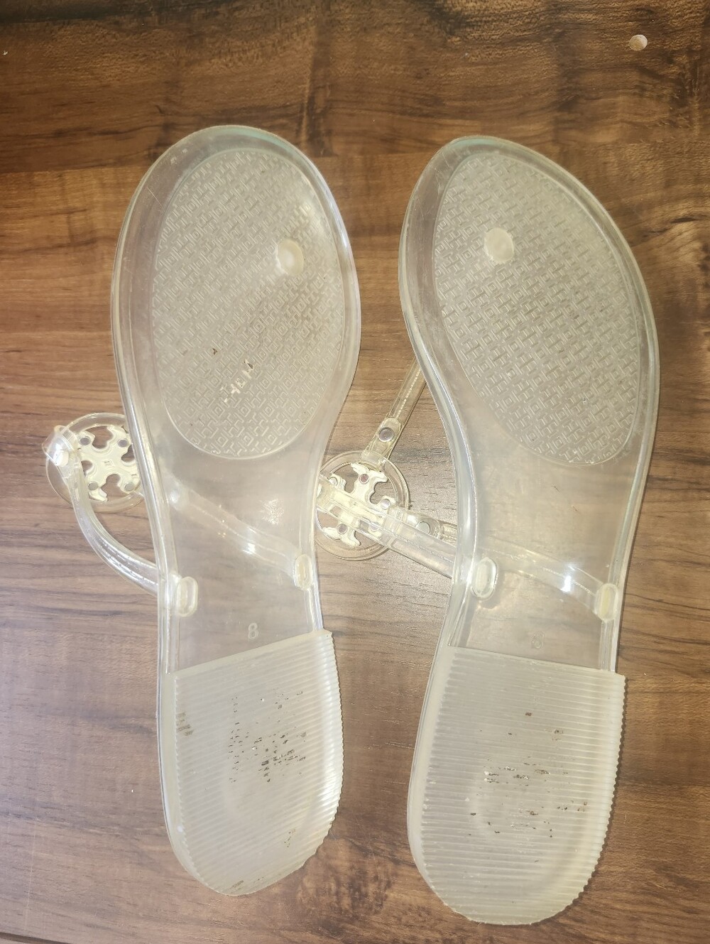 Tory Burch Clear & White Jelly Slip On Sandals, 8 - Picture 4 of 5